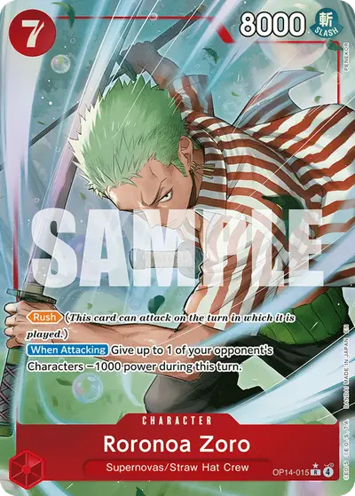 Roronoa Zoro OP14-015 Alternate Art OP14 The Azure Sea's Seven