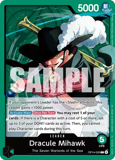 Dracule Mihawk OP14-020 OP14 The Azure Sea's Seven