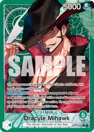 Dracule Mihawk OP14-020 Alternate Art OP14 The Azure Sea's Seven
