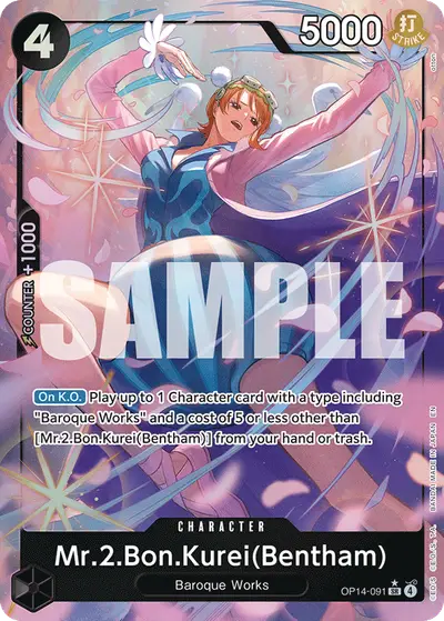 Mr. 2.Bon Kurei (Bentham) OP14-091 Alternate Art OP14 The Azure Sea's Seven