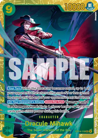 Dracule Mihawk OP14-119 OP14 The Azure Sea's Seven