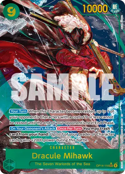 Dracule Mihawk OP14-119 Alternate Art OP14 The Azure Sea's Seven