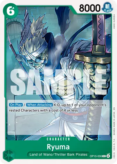 Ryuma OP15-036 Reprint 1 ST32 Green Roronoa Zoro