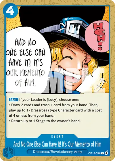 And No One Else Can Have It! It's Our Memento of Him OP15-054 OP15 Adventure on Kami's Island