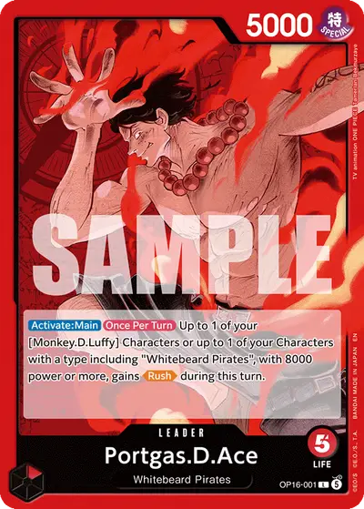 Portgas D. Ace OP16-001 OP16 The Time of Battle