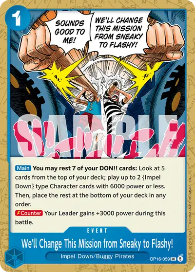 We'll Change This Mission from Sneaky to Flashy! OP16-059 OP16 The Time of Battle