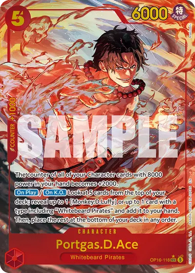 Portgas D. Ace OP16-118 Alternate Art OP16 The Time of Battle