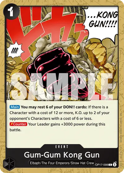 Gum-Gum Kong Gun OP17-098 OP17 The World's Strongest Warriors