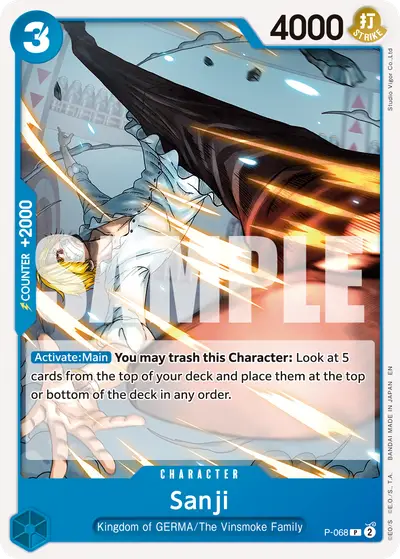 Sanji P-068 Reprint PRB02 One Piece Card The Best Vol. 2