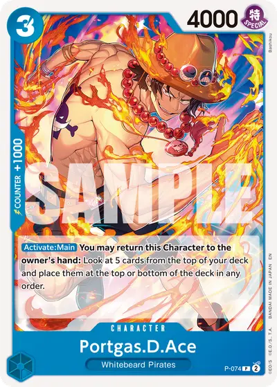 Portgas D. Ace P-074 Reprint PRB02 One Piece Card The Best Vol. 2