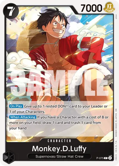 Monkey D. Luffy P-075 Reprint PRB02 One Piece Card The Best Vol. 2