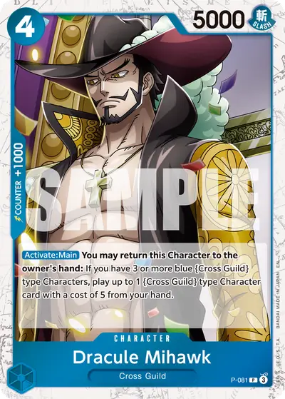Dracule Mihawk P-081 Pirate Foil PRB02 One Piece Card The Best Vol. 2