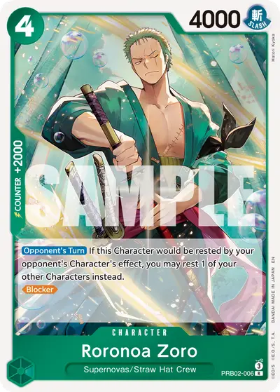 Roronoa Zoro PRB02-006 PRB02 One Piece Card The Best Vol. 2