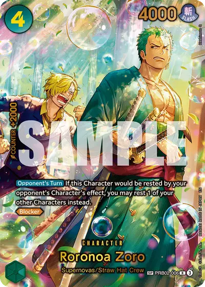 Roronoa Zoro PRB02-006 SP OP14 The Azure Sea's Seven