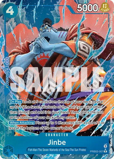 Jinbe PRB02-007 Alternate Art PRB02 One Piece Card The Best Vol. 2