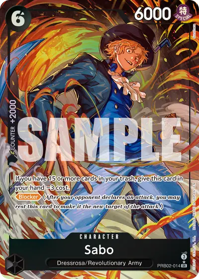 Sabo PRB02-014 Alternate Art PRB02 One Piece Card The Best Vol. 2