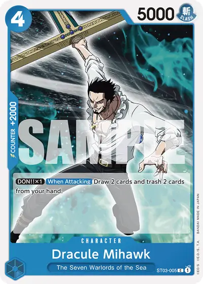 Dracule Mihawk ST03-005 Reprint 1 ST17 Blue Donquixote Doflamingo