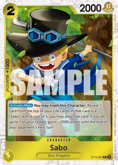 Sabo ST13-007 Pirate Foil PRB02 One Piece Card The Best Vol. 2