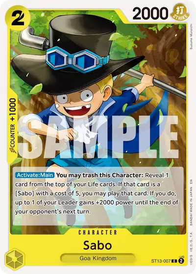Sabo ST13-007 Reprint PRB02 One Piece Card The Best Vol. 2