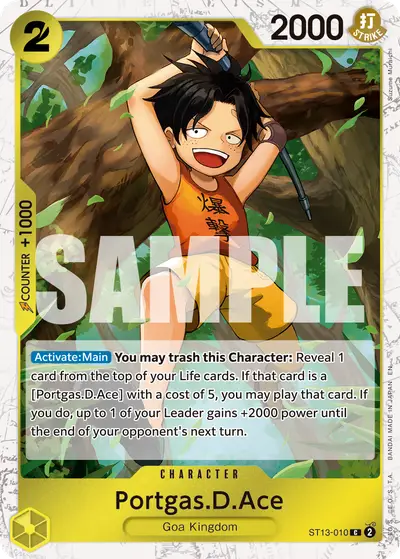 Portgas D. Ace ST13-010 Pirate Foil PRB02 One Piece Card The Best Vol. 2