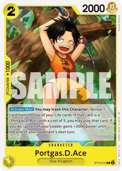 Portgas D. Ace ST13-010 Reprint PRB02 One Piece Card The Best Vol. 2