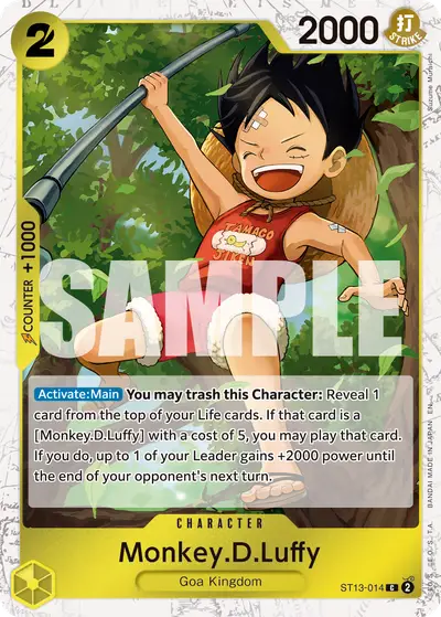 Monkey D. Luffy ST13-014 Pirate Foil PRB02 One Piece Card The Best Vol. 2
