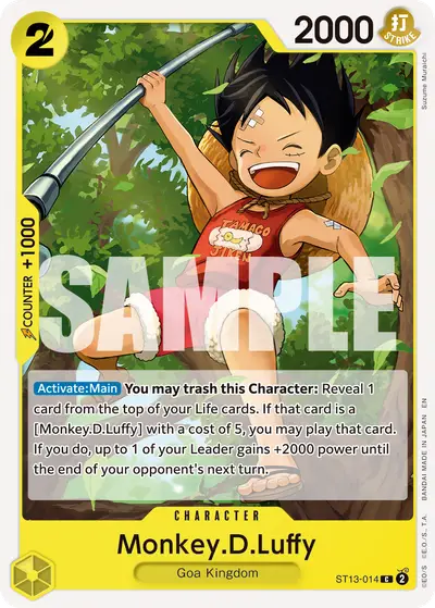 Monkey D. Luffy ST13-014 Reprint PRB02 One Piece Card The Best Vol. 2