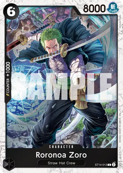 Roronoa Zoro ST14-013 Pirate Foil PRB02 One Piece Card The Best Vol. 2
