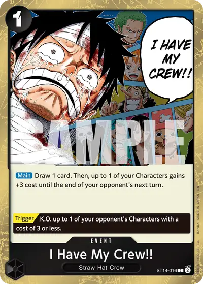 I Have My Crew!! ST14-016 Pirate Foil PRB02 One Piece Card The Best Vol. 2