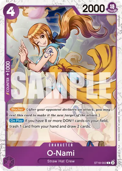 O-Nami ST18-002 Pirate Foil PRB02 One Piece Card The Best Vol. 2