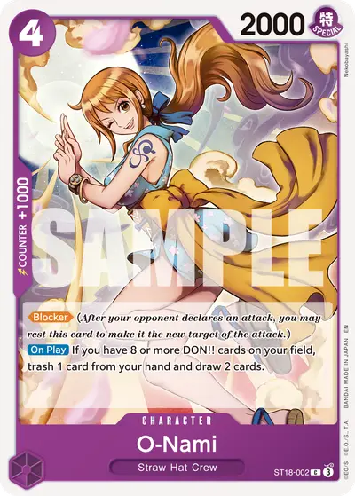 O-Nami ST18-002 Reprint PRB02 One Piece Card The Best Vol. 2