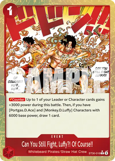 Can You Still Fight, Luffy?! Of Course!! ST30-016 Parallel ST30 Luffy & Ace